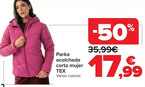 TEX - Parka Acolchada Corta Mujer