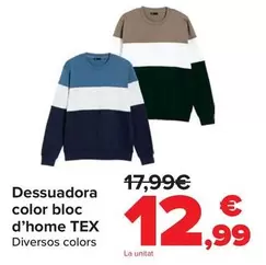 TEX - Sudadera Color Black Hombre