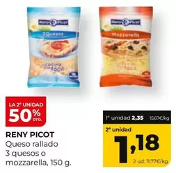Reny Picot - Queso Rallado 3 Quesos O Mozzarella