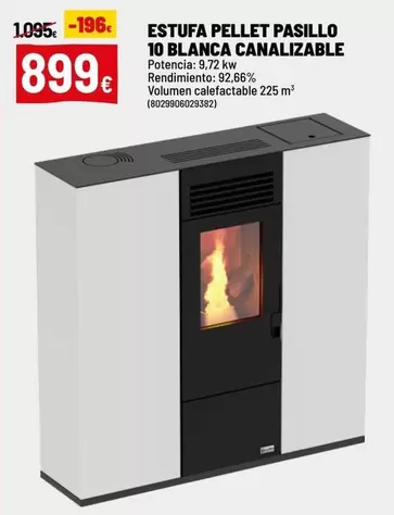 Estufa Pellet Pasillo 10 Blanca Canalizable