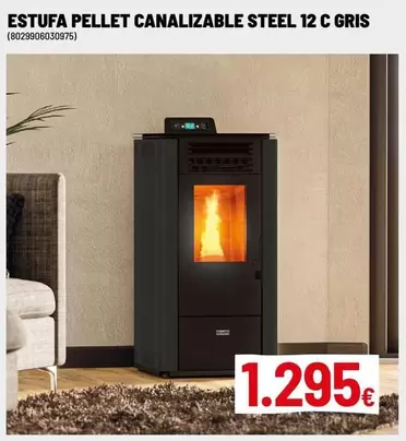 Estufa Pellet Canalizable Steel 12 C Gris
