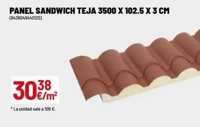 Panel Sandwich Teja 3500 X 102.5 X 3 Cm