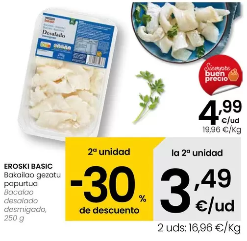 Eroski Basic - Bacalao Desalado Desmigado