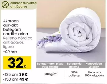 Relleno Nórdico Antiácaros Ligero