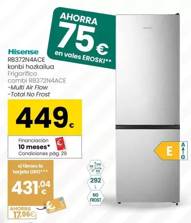 Hisense - Frigorífico Combi RB372N4ACE