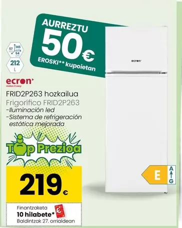 Ecron - Frigorífico FRID2P263