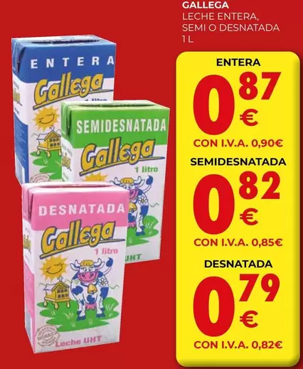 Gallega - Leche Entera, Semi O Desnatada
