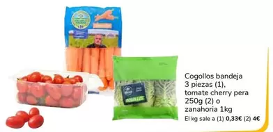 Cogollos Bandeja 3 Piezas (1), Tomate Cherry Pera 250g (2) O Zanahoria 1kg