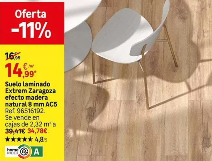 Suelo Laminado Extrem Zaragoza Efecto Madera Natural 8 Mm Ac5