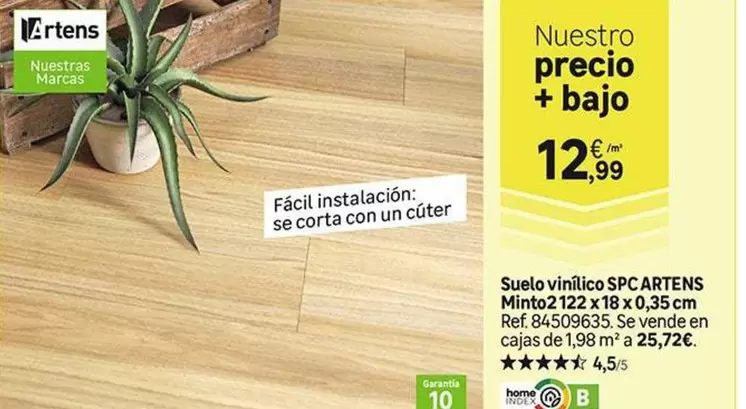 Artens - Suelo Viniloco Spc Minto2 12 X 18 O, 35 Cm