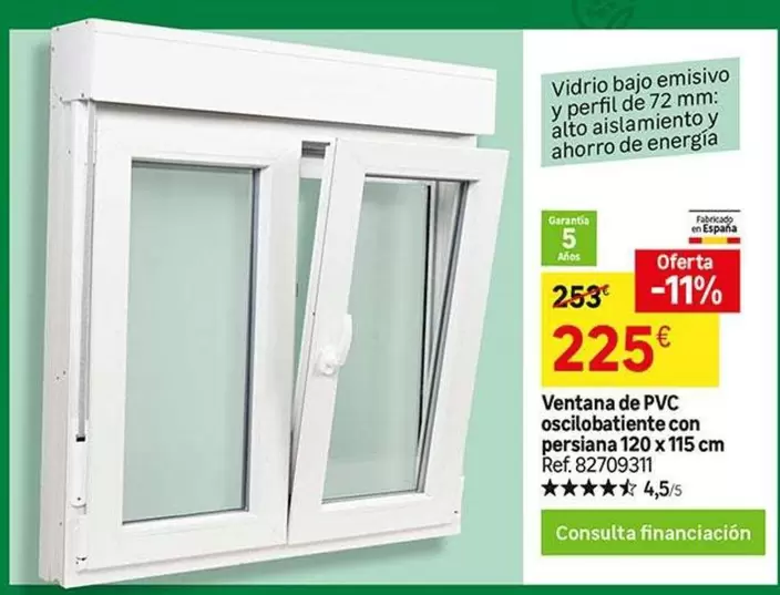 Ventana De Pvc Oscilobatistente Con Persiana