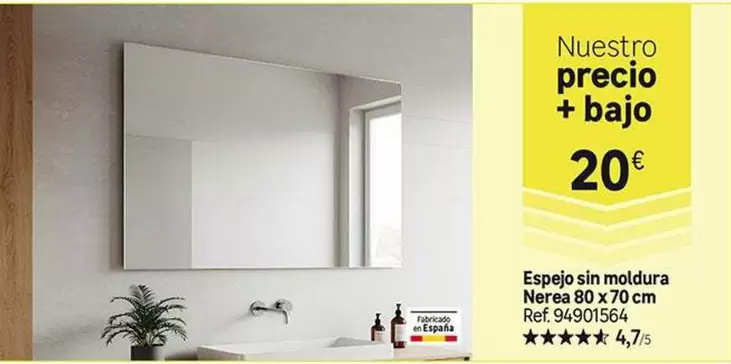 Espejo Sin Moldura Nerea 80 X 70 Cm