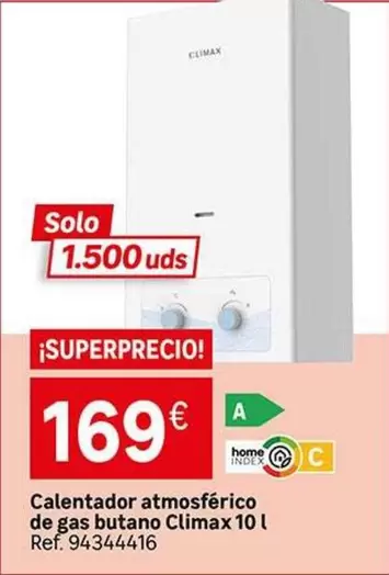 climax - Calentador Atmosférico De Gas Butano Climax