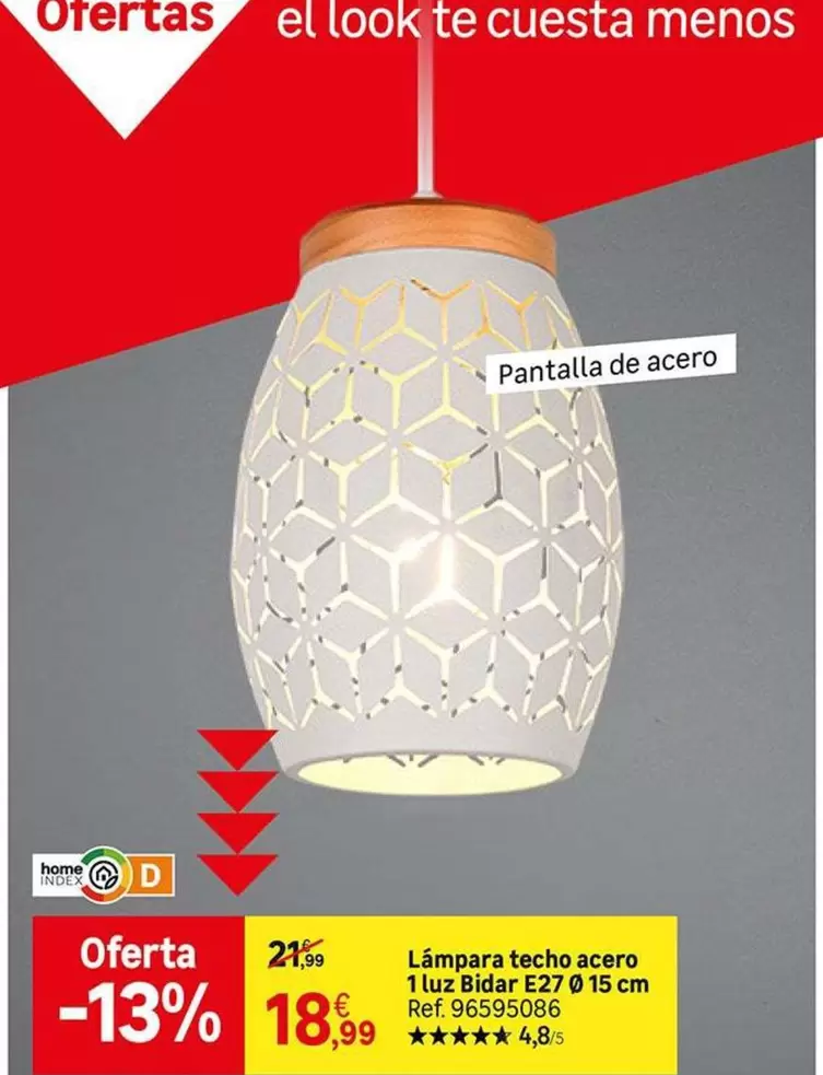 Cuesta - Lámpara Techo Acero 1lux Blader