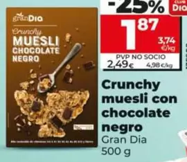 Gran Dia - Crunchy Muesli Con Chocolate Negro