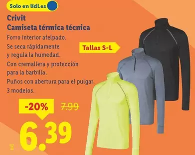 Crivit - Camiseta Térmica Técnica 