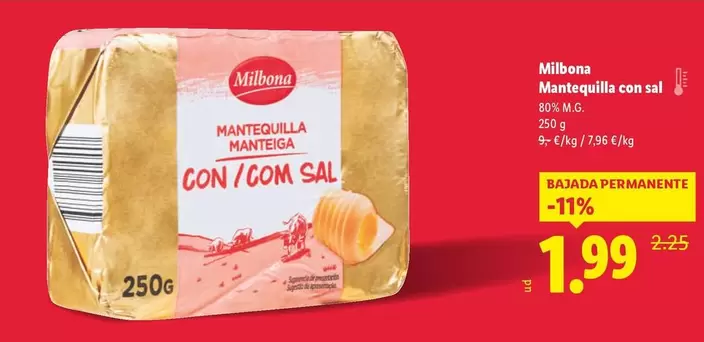 Milbona - Mantequilla Con Sal