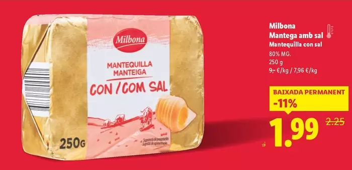 Milbona - Mantequilla Con Sal