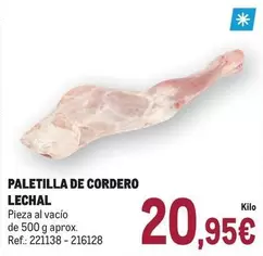Paletilla De Cordero Lechal