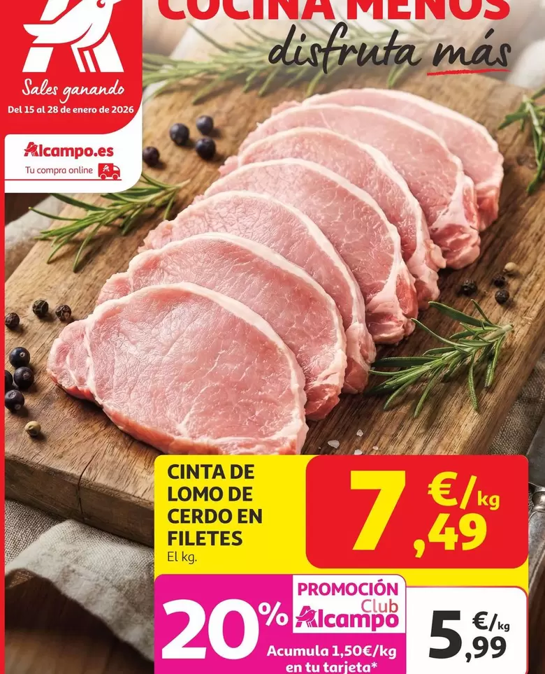 alcampo - Cinta De Lomo De Cerdo En Filetes