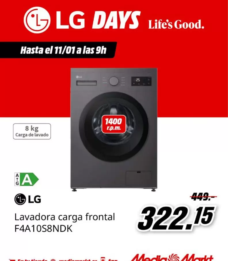 LG - Lavadora Carga Frontal F4A10S8NDK