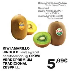 Zespri - Kiwi Amarillo Jingold O Kiwi Verde Premium Tradicional 