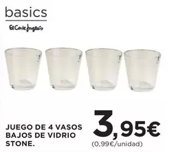 El Corte Inglés - Juego De 4 Vasos Bajos De Vidrio Stone