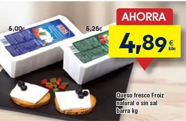 Froiz - Queso Fresco Natural O Sin Sal Barra