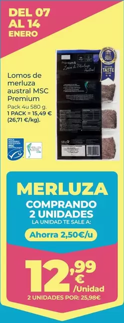 La Sirena - Lomos De Merluza Austral Msc Premium 
