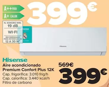 Hisense - Aire Acondicionado Premium Confort Plus 12K