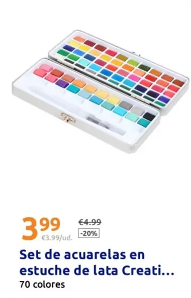 Set De Acuarelas En Estuche De Lata Creati