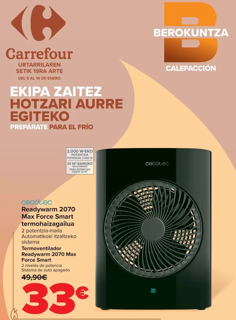 Cecotec - Termoventilator Readywarm 2070 Max Force Smart
