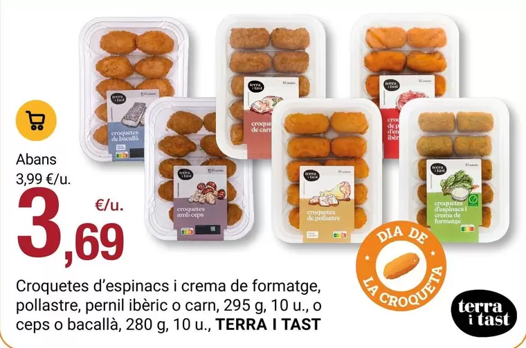 Dia - Croquetes D'espinacs I Crema De Formatge, Pollastre, Pernil Iberic O Carn