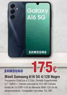 Samsung - Móvil A16 5g 4/128 Negro
