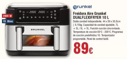 Grunkel - Freidora Aire  10 L