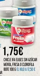 eliges - Chicle Ifa Sin Azúcar Menta, Fresa O Clorofila Bote