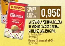 La Española - Aceituna Rellena De Anchoa Clasica O Negra Sin Hueso