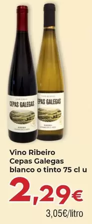 El Corte Inglés - Vino Ribeiro Depas Galegas Blanco O Tinto