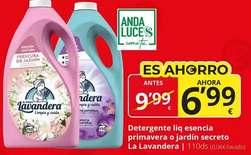 Lavandera - Detergente Liq Esencia Primavera O Jardin Secreto