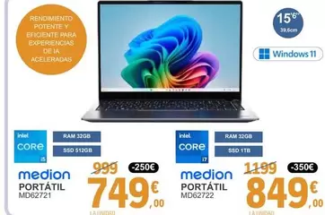 Medion - Portátil MD62721