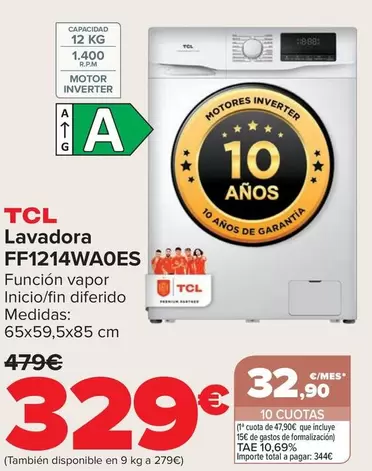 TCL - Lavadora Ff1214wa0es