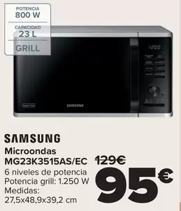 Samsung - Microondas MG23K3515AS/EC