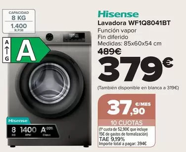 Hisense - Lavadora WF1Q8041BT