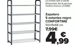 Confortime - Zapatero 5 Estantes Negro 