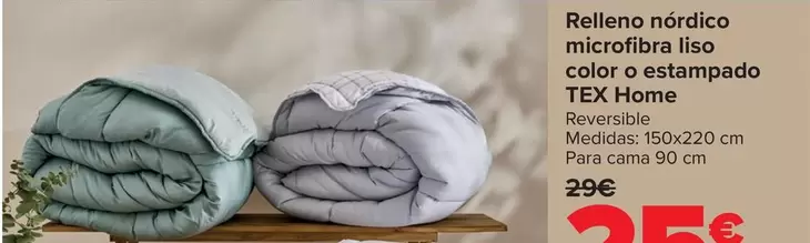 Tex Home - Relleno Nordico Microfibra Liso Color O Estampado