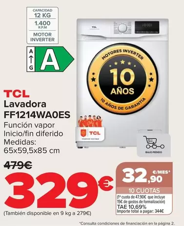 TCL - Lavadora Ff1214wa0es