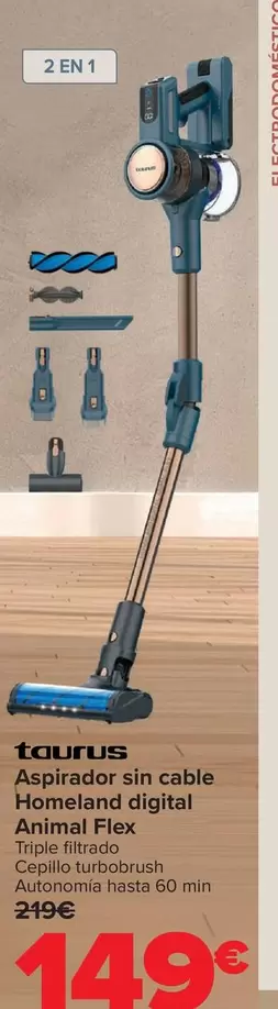 Taurus - Aspirador Sin Cable Homeland Digital Animal Flex