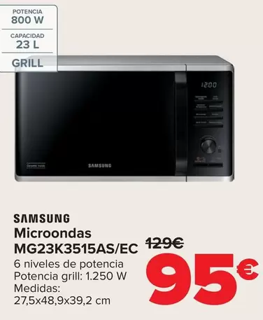 Samsung - Microondas MG23K3515AS/EC