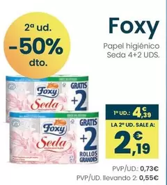 Foxy - Papel Higienico Seda 4+2 Uds