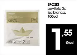Eroski - Servilleta 2c Lisa Blanca